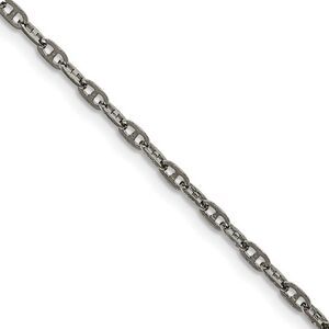2.75mm Stainless Steel Anchor Chain Necklace, 16 Inch